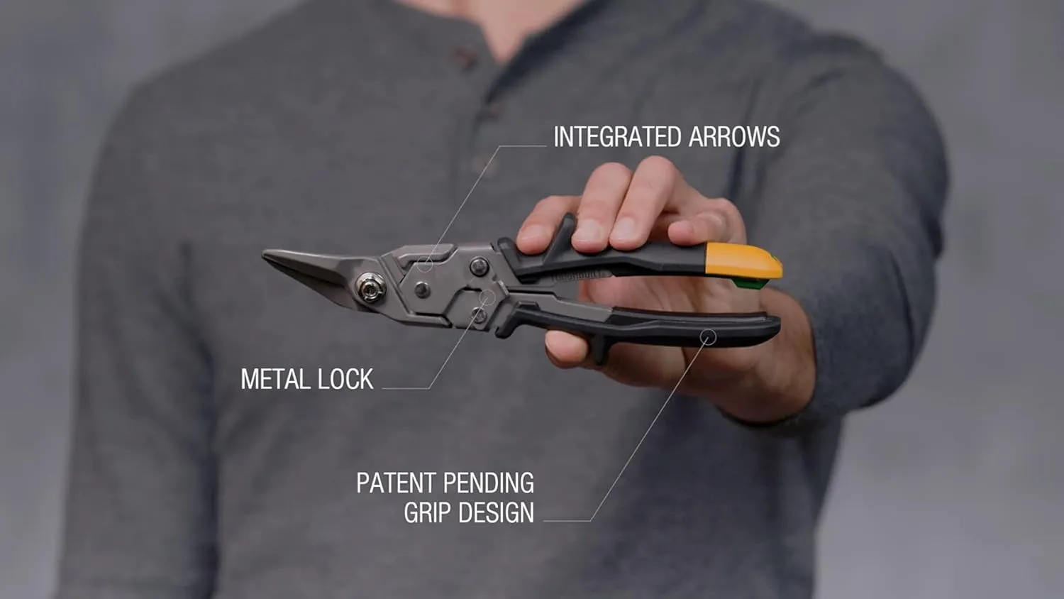 ToughBuilt - Right Cut Aviation Snips - One Handed Lock Operation - (TB-H4-60-R)