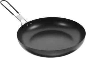Toyvian Folding Non Stick Iron Cooking Pot Portable Camping Frying Pan for Outdoor Cooking for Hiking and Picnics Lightweight and Easy to Carry for BBQ and Grilling