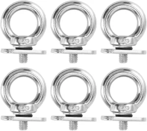 Track Mount Tie Down Eyelets 6 Pcs Eye Bolt tie Down Rings Stainless Steel Eye Bolt Anchoring Kit Track Rail Adapter for Yachts Boats Kayaks Fishing Boats