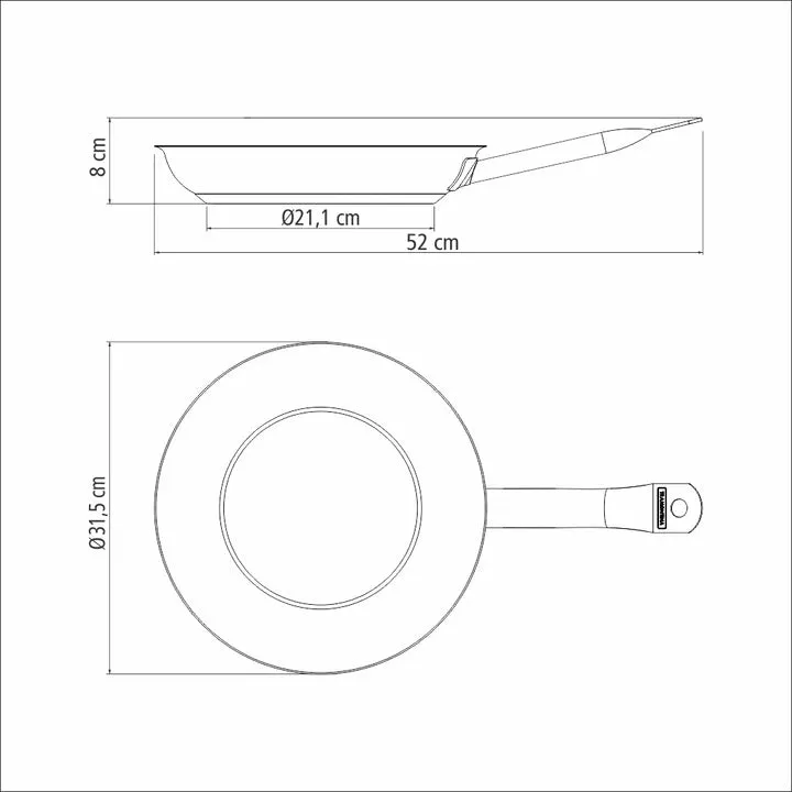 Tramontina Grano 2.9 L Shallow Stainless Steel Frying Pan - 30cms