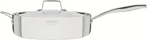 Tramontina Grano Stainless Steel Frying Pan with Triple Body with Lid and Handle 12" 5.6 L