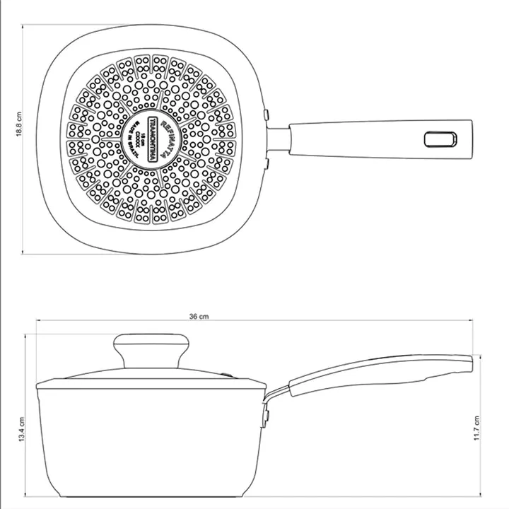 Tramontina Red Deep-Frying Pan 2.2 Litres