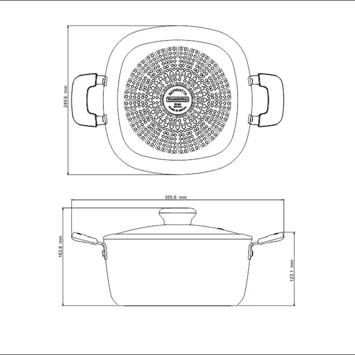 Tramontina Refinatta Red Casserole 4.8 Litres