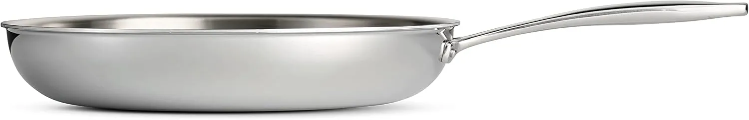 Tramontina Seattle Tri-Ply Clad Stainless Steel 12-Inch Large Frying Pan, Induction-Ready Skillet, Dishwasher-Safe, NSF-Certified, Made in Brazil