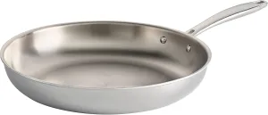 Tramontina Seattle Tri-Ply Clad Stainless Steel 12-Inch Large Frying Pan, Induction-Ready Skillet, Dishwasher-Safe, NSF-Certified, Made in Brazil