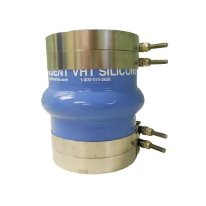 Trident Marine 272V4000-S/S Handbuilt Reinforced Silicone Wet Exhaust Single Hump Hose Or Bellows with Clamps, 4", 350-Degree Fahrenheit