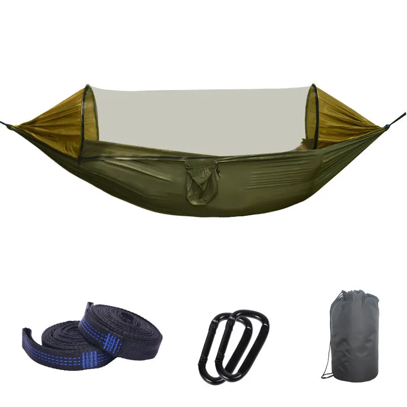Ultimate Survival Hammock with Fly Net, Steel Buckles, Loop Straps & Storage Bag