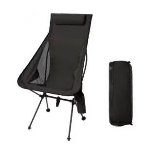 Ultralight foldable camping chair with headrest and breathable mesh