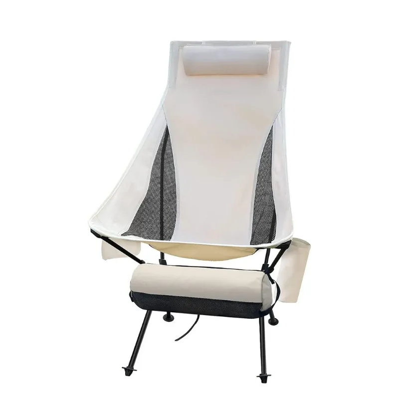 Ultralight foldable camping chair with headrest and breathable mesh