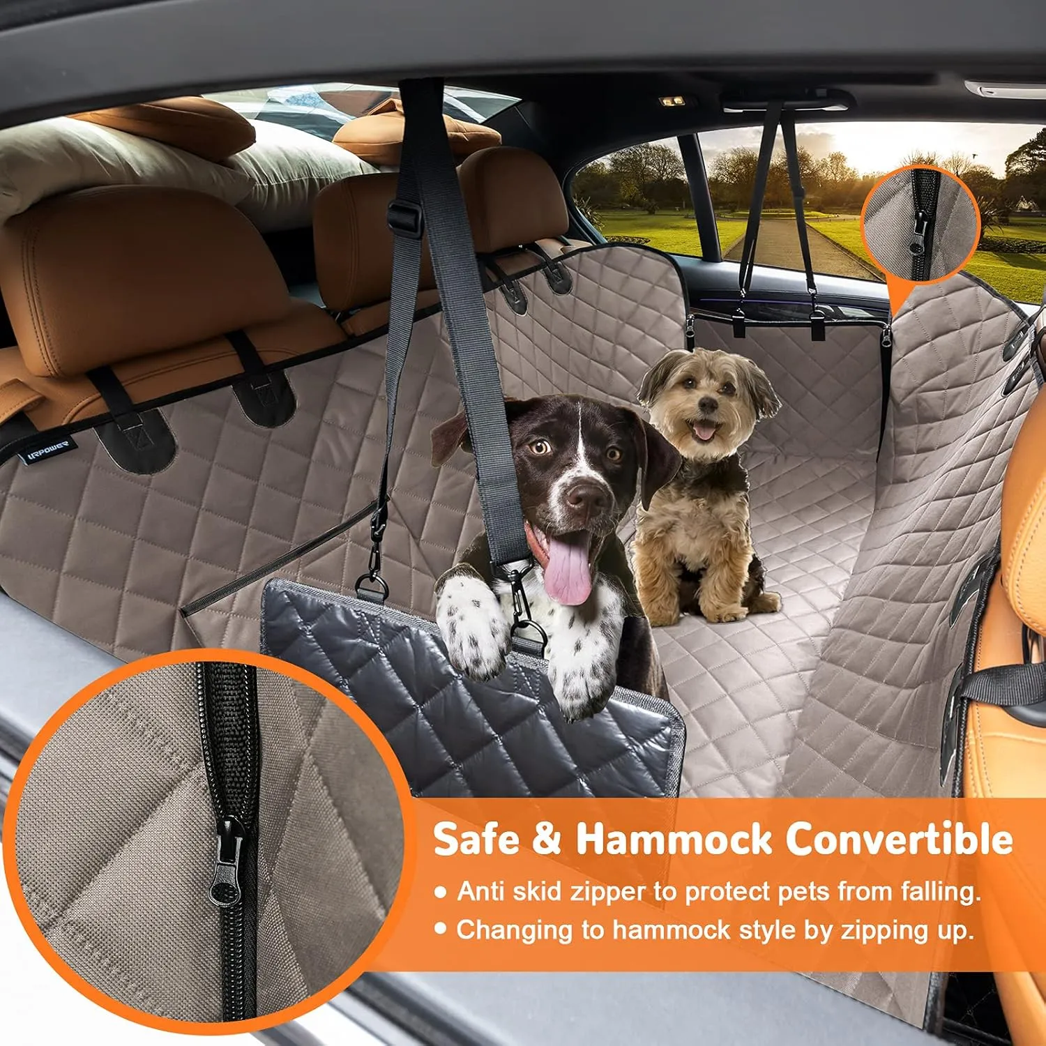 URPOWER Car Seat Cover for Pets 100% Waterproof Seat Cover Hammock 600D Heavy Duty Scratch Proof Nonslip Durable Back Covers for Cars Trucks and SUVs