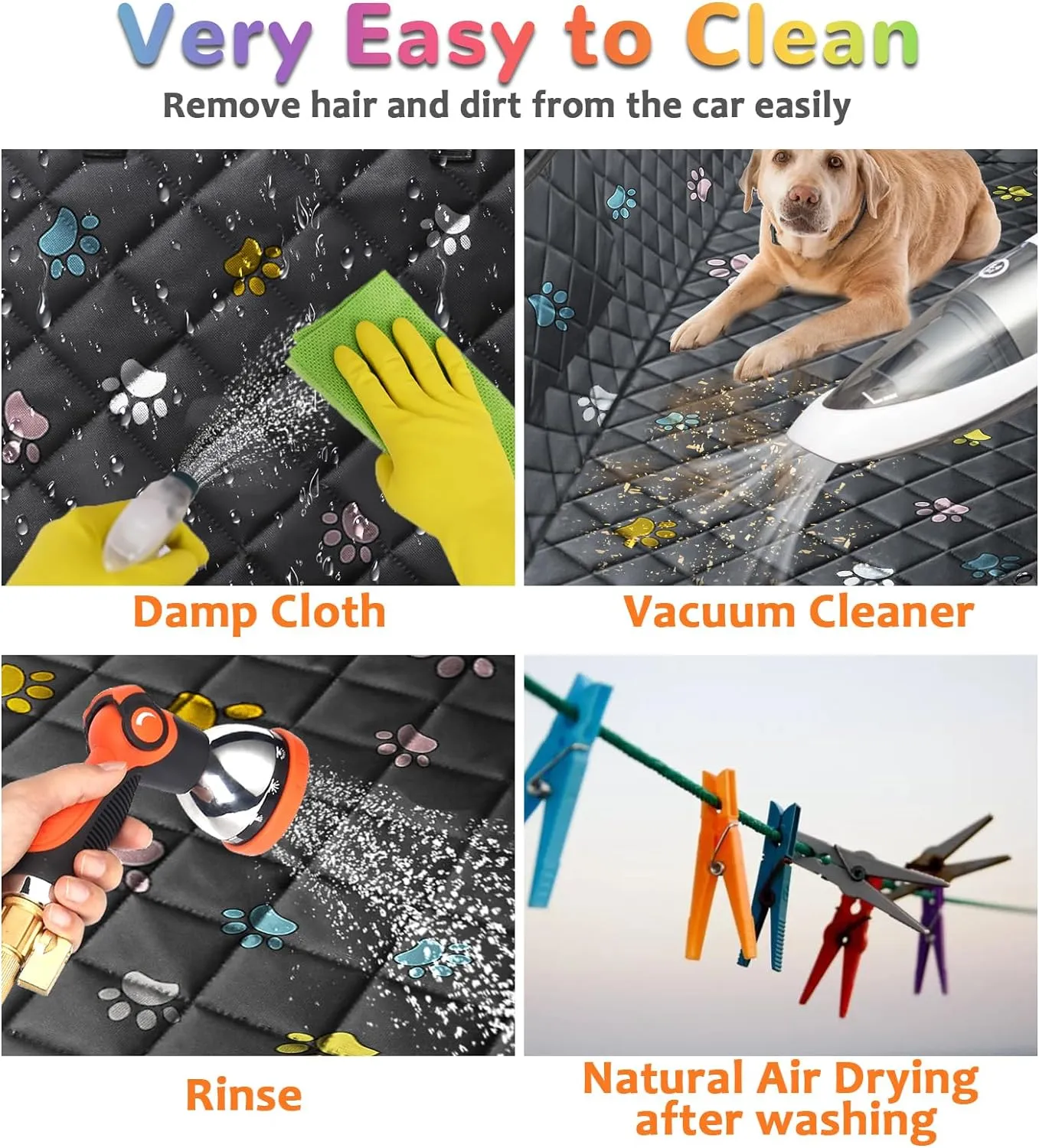 URPOWER Dog Car Seat Cover for Back Seat, Waterproof Dog Hammock for Cars, Trucks and SUVs, 600D Heavy Duty Scratch Proof Nonslip Durable Soft Pet Backseat Protector