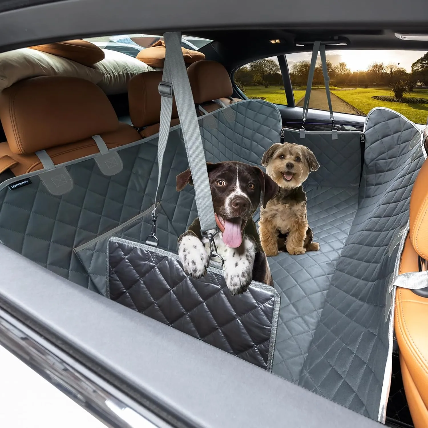 URPOWER Dog Car Seat Cover for Back Seat Waterproof Seat Cover Hammock 600D Heavy Duty Scratch Proof Nonslip Durable Soft Backseat Covers for Cars Trucks and SUVs