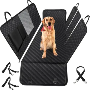 Vailge 100% Waterproof Convertible Dog Car Seat Covers,100% Waterproof Dog Seat Cover with Mesh Window, Heavy Duty seat Cover for Dogs, Dog car Hammock Pet Seat Cover for Cars Trucks suvs,Black,Large