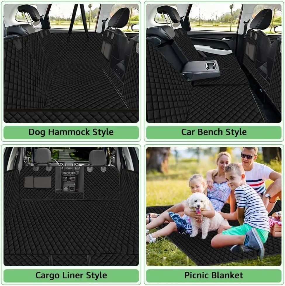 Vailge 100% Waterproof Convertible Dog Car Seat Covers,100% Waterproof Dog Seat Cover with Mesh Window, Heavy Duty seat Cover for Dogs, Dog car Hammock Pet Seat Cover for Cars Trucks suvs,Black,Large