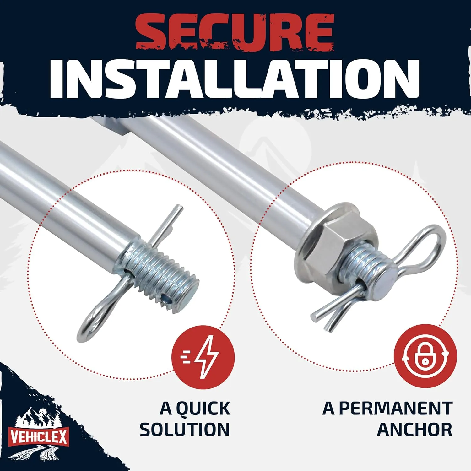 Vehiclex Stake Pocket D Ring Anchors – Heavy-Duty Galvanized Steel with Zinc-Coated Hardware, Reliable Tie-Downs for Flatbed Trucks, Trailers, and More (4-Pack)