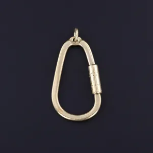 Vintage Carabiner Lock or Charm Holder of 14k Gold