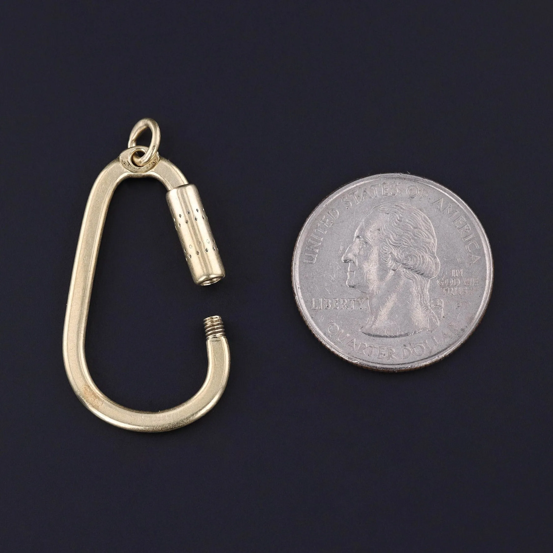 Vintage Carabiner Lock or Charm Holder of 14k Gold