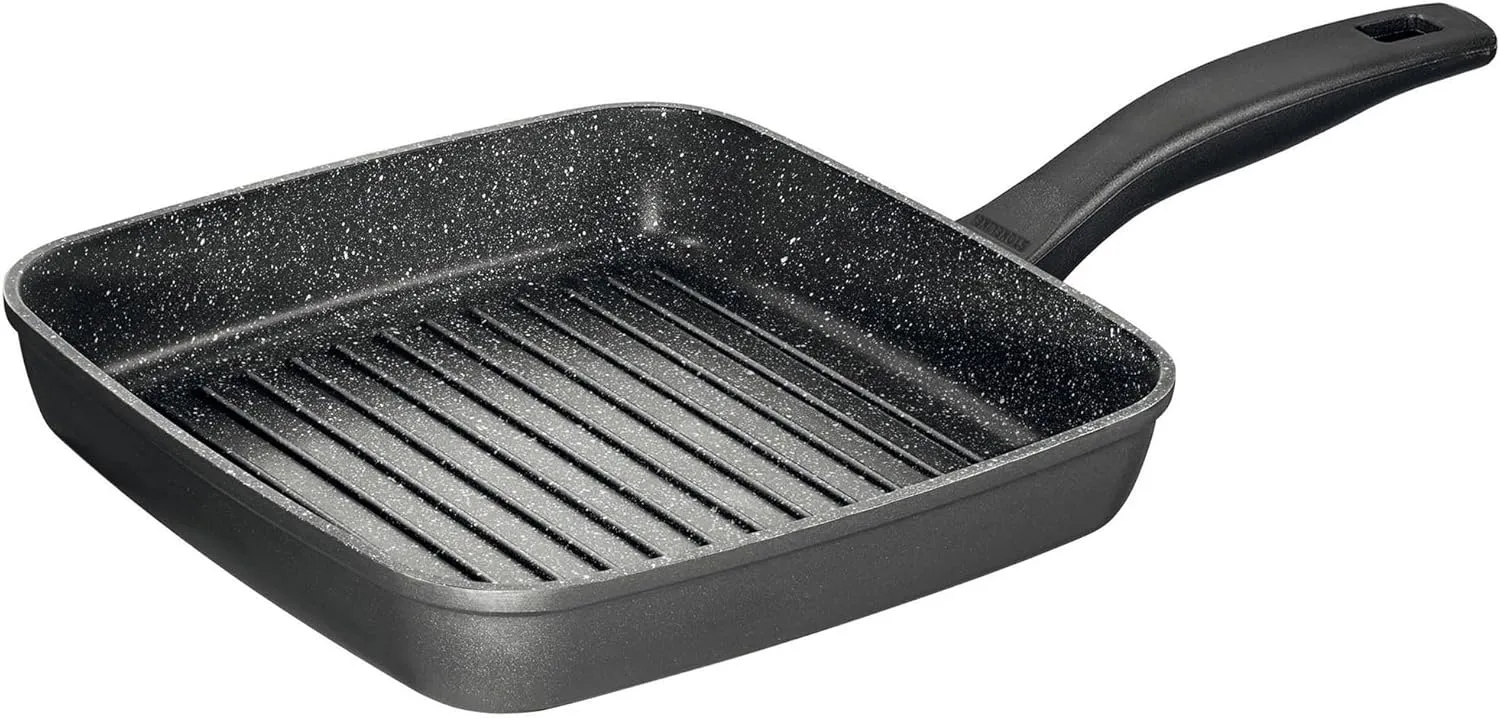 Warimex Stoneline 7515 Square Frying Pan Aluminium 26 x 26 cm with Non-Stick Coating Suitable for Induction Cookers