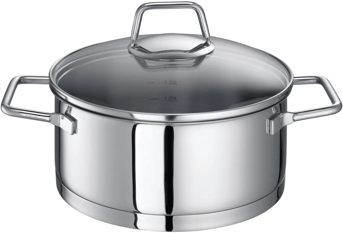 Wega Stainless Steel Roasting Pot Size: 20cm, Stainless Steel, Stainless Steel, 20 cm