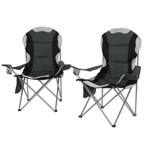 Weisshorn 2X Portable Folding Camping Chairs with Armrests