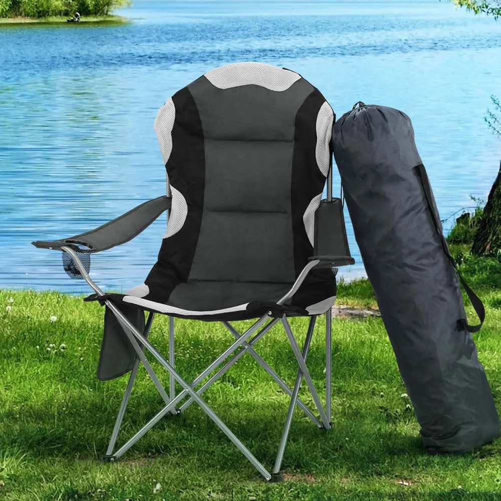 Weisshorn 2X Portable Folding Camping Chairs with Armrests