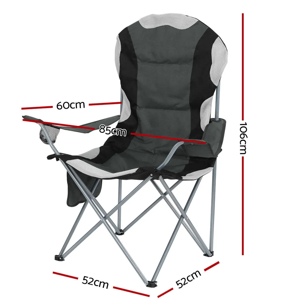 Weisshorn 2X Portable Folding Camping Chairs with Armrests