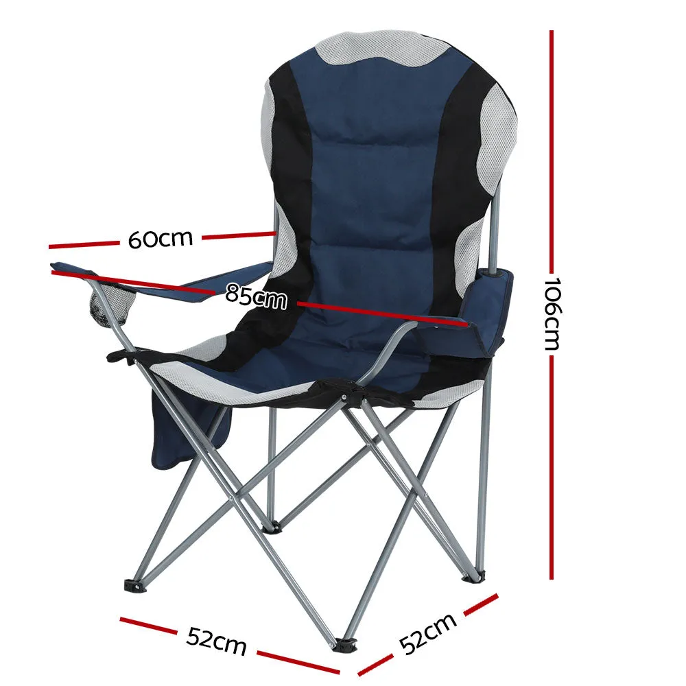 Weisshorn Portable Folding Camping Chairs with Drink Holder and Organizer - Set of 2