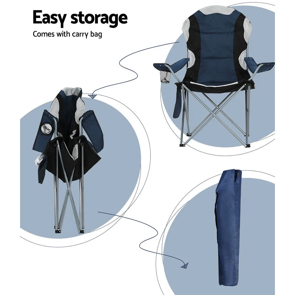 Weisshorn Portable Folding Camping Chairs with Drink Holder and Organizer - Set of 2