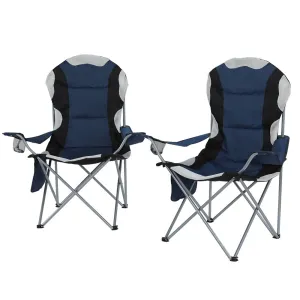 Weisshorn Portable Folding Camping Chairs with Drink Holder and Organizer - Set of 2