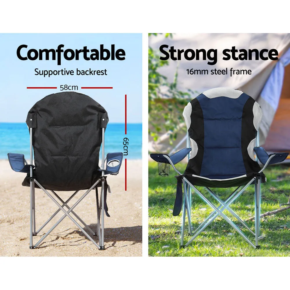 Weisshorn Portable Folding Camping Chairs with Drink Holder and Organizer - Set of 2