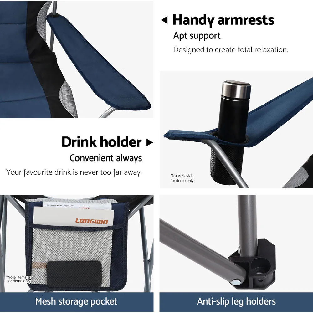 Weisshorn Portable Folding Camping Chairs with Drink Holder and Organizer - Set of 2