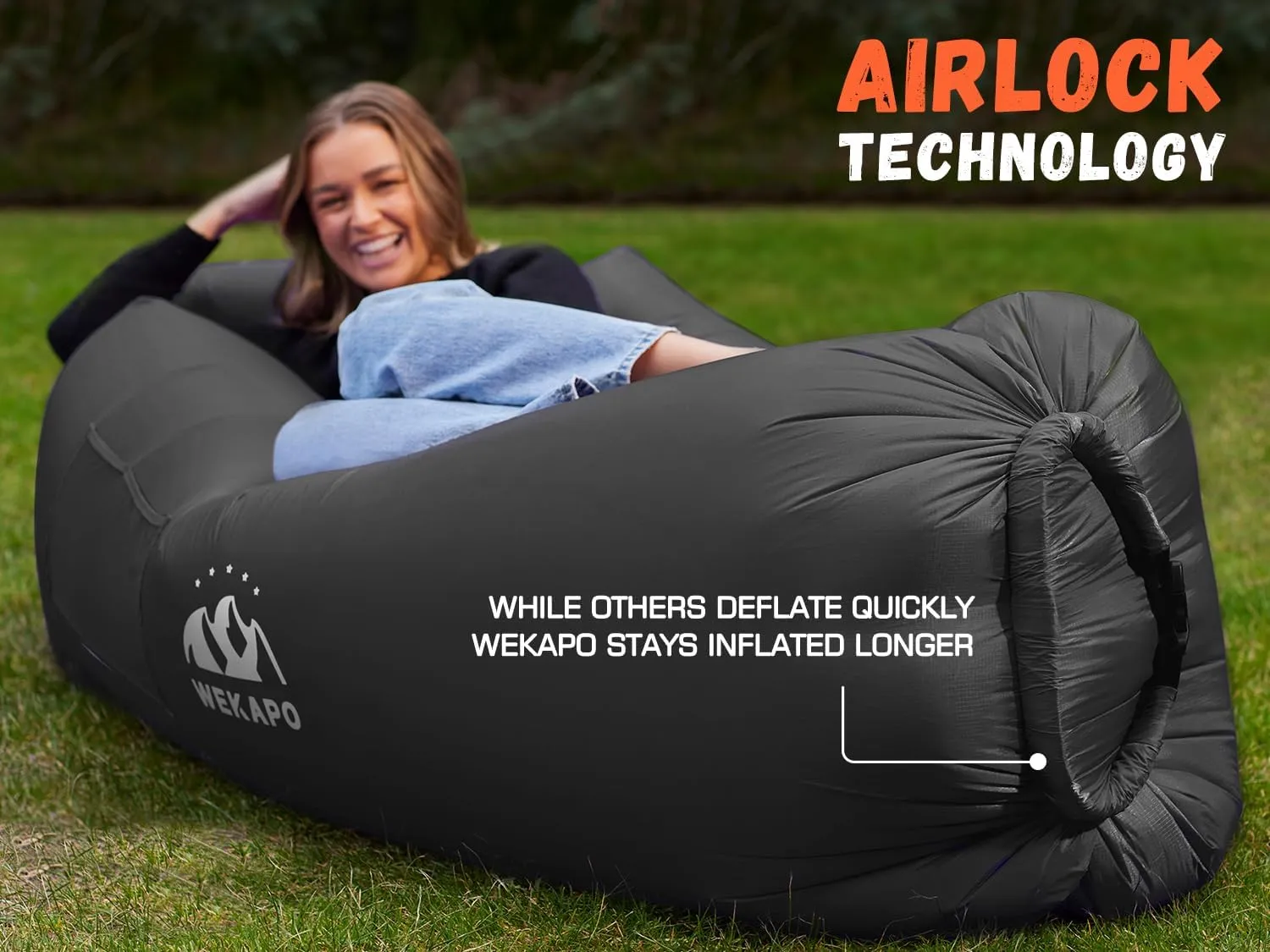 WEKAPO Inflatable Lounger Air Sofa Hammock-Portable,Water Proof& Anti-Air Leaking Design-Ideal Couch for Backyard Beach Traveling Camping Picnics & Music Festivals