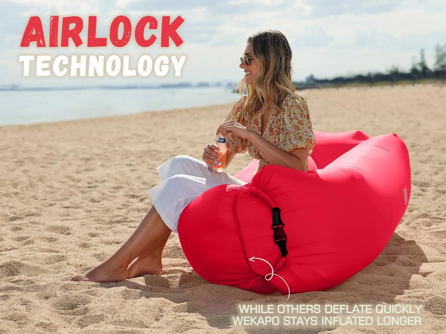 WEKAPO Inflatable Lounger Air Sofa Hammock-Portable,Water Proof& Anti-Air Leaking Design-Ideal Couch for Backyard Beach Traveling Camping Picnics & Music Festivals