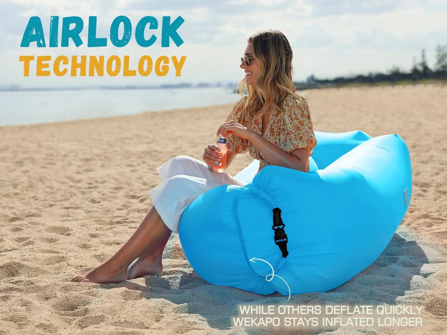 WEKAPO Inflatable Lounger Air Sofa Hammock-Portable,Water Proof& Anti-Air Leaking Design-Ideal Couch for Backyard Beach Traveling Camping Picnics & Music Festivals