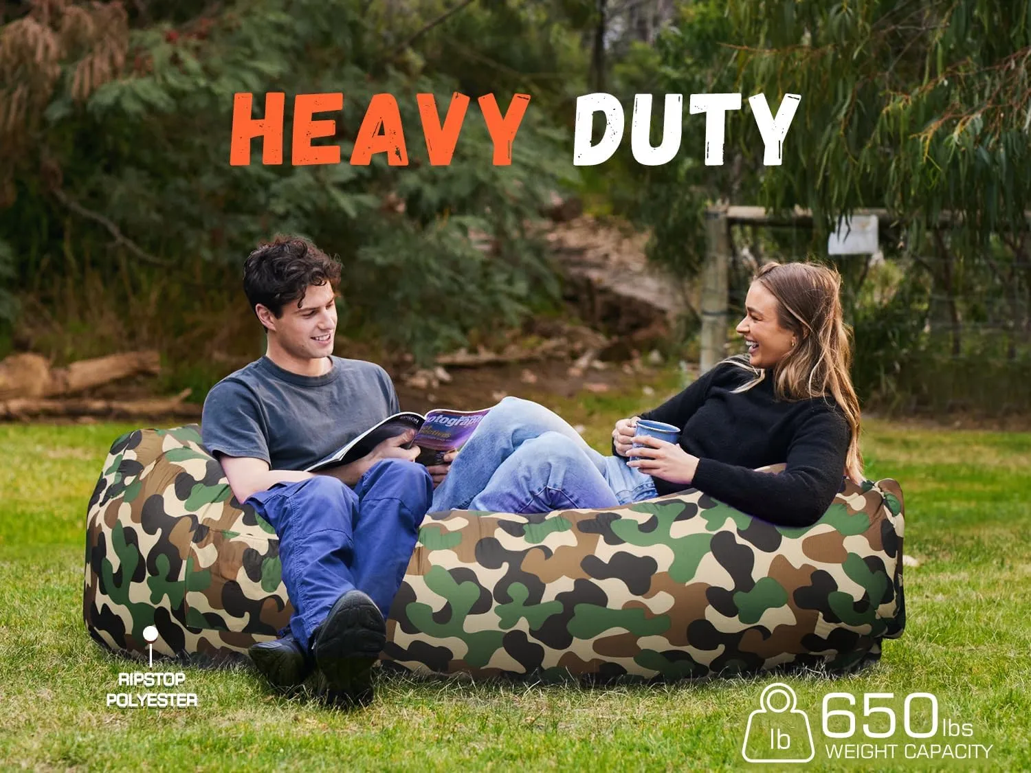 WEKAPO Inflatable Lounger Air Sofa Hammock-Portable,Water Proof& Anti-Air Leaking Design-Ideal Couch for Backyard Beach Traveling Camping Picnics & Music Festivals
