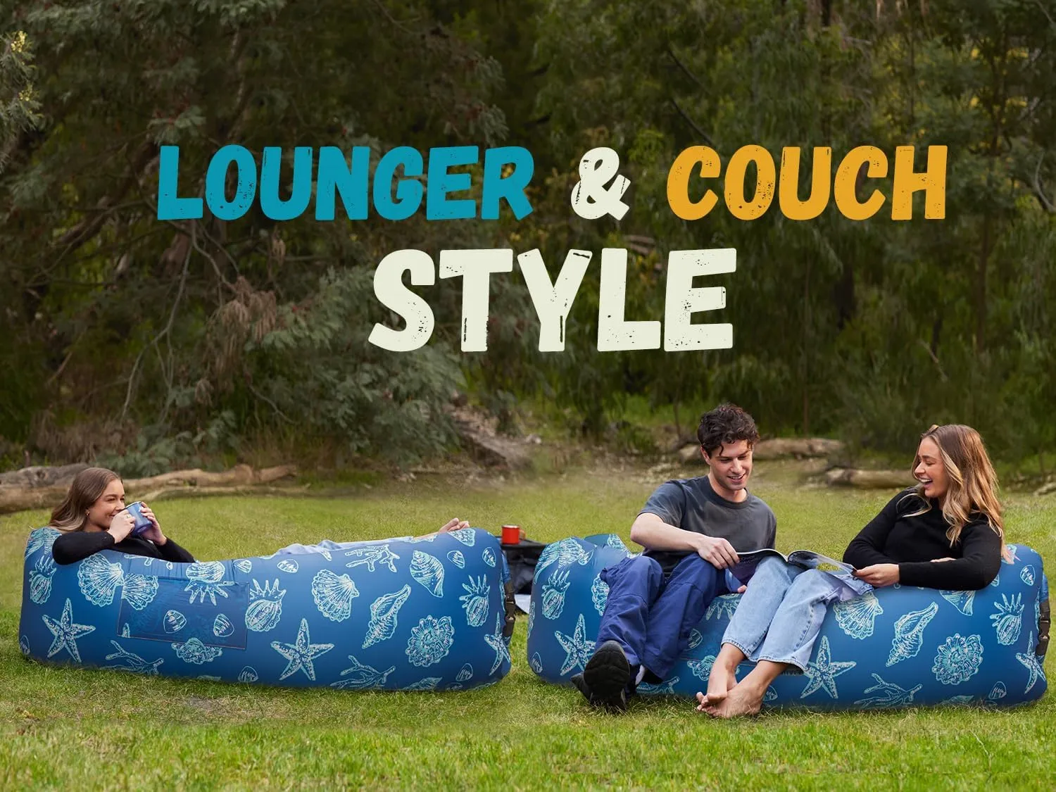 WEKAPO Inflatable Lounger Air Sofa Hammock-Portable,Water Proof& Anti-Air Leaking Design-Ideal Couch for Backyard Beach Traveling Camping Picnics & Music Festivals