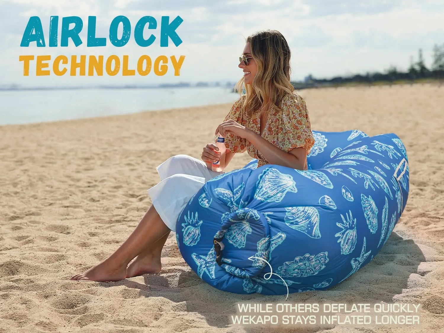 WEKAPO Inflatable Lounger Air Sofa Hammock-Portable,Water Proof& Anti-Air Leaking Design-Ideal Couch for Backyard Beach Traveling Camping Picnics & Music Festivals