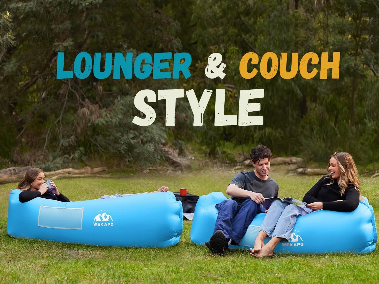 WEKAPO Inflatable Lounger Air Sofa Hammock-Portable,Water Proof& Anti-Air Leaking Design-Ideal Couch for Backyard Beach Traveling Camping Picnics & Music Festivals