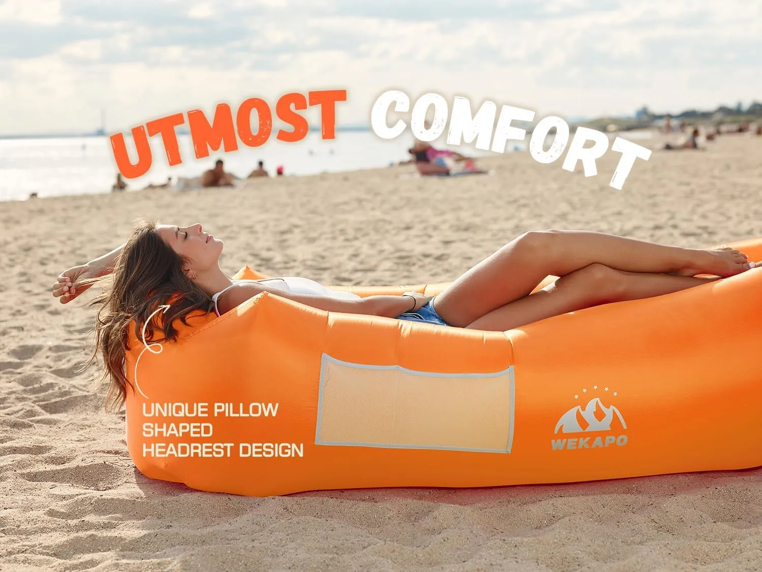 WEKAPO Inflatable Lounger Air Sofa Hammock-Portable,Water Proof& Anti-Air Leaking Design-Ideal Couch for Backyard Beach Traveling Camping Picnics & Music Festivals