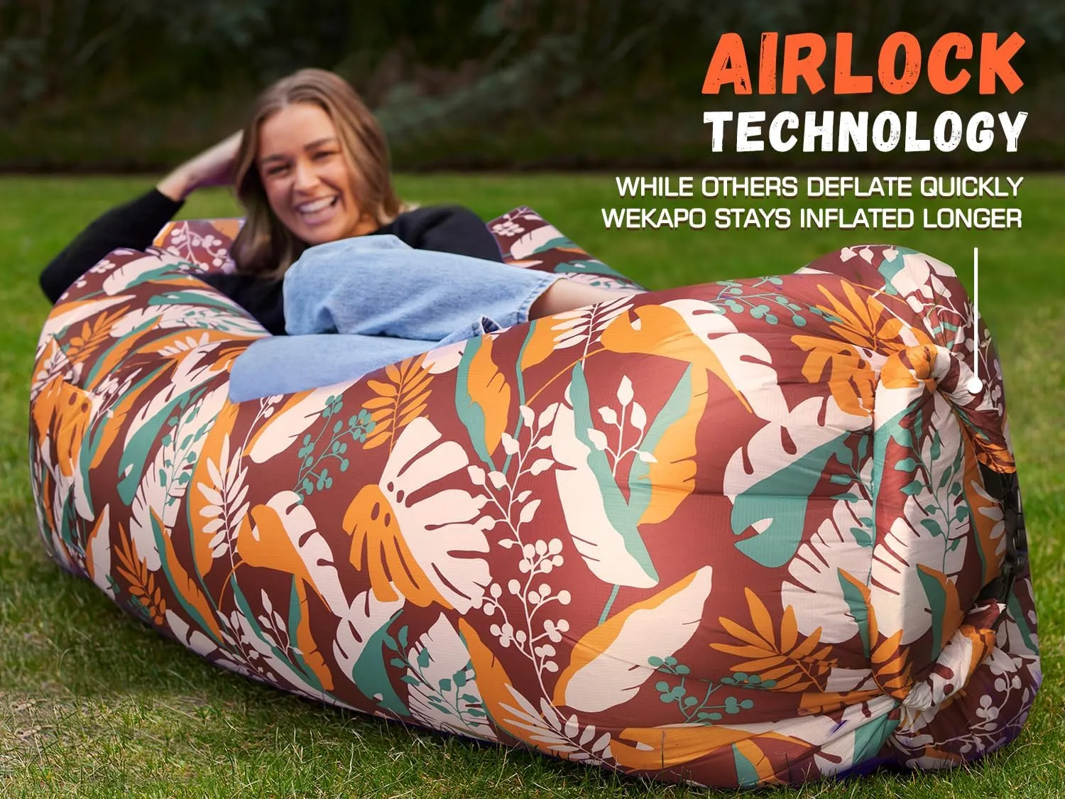 WEKAPO Inflatable Lounger Air Sofa Hammock-Portable,Water Proof& Anti-Air Leaking Design-Ideal Couch for Backyard Beach Traveling Camping Picnics & Music Festivals