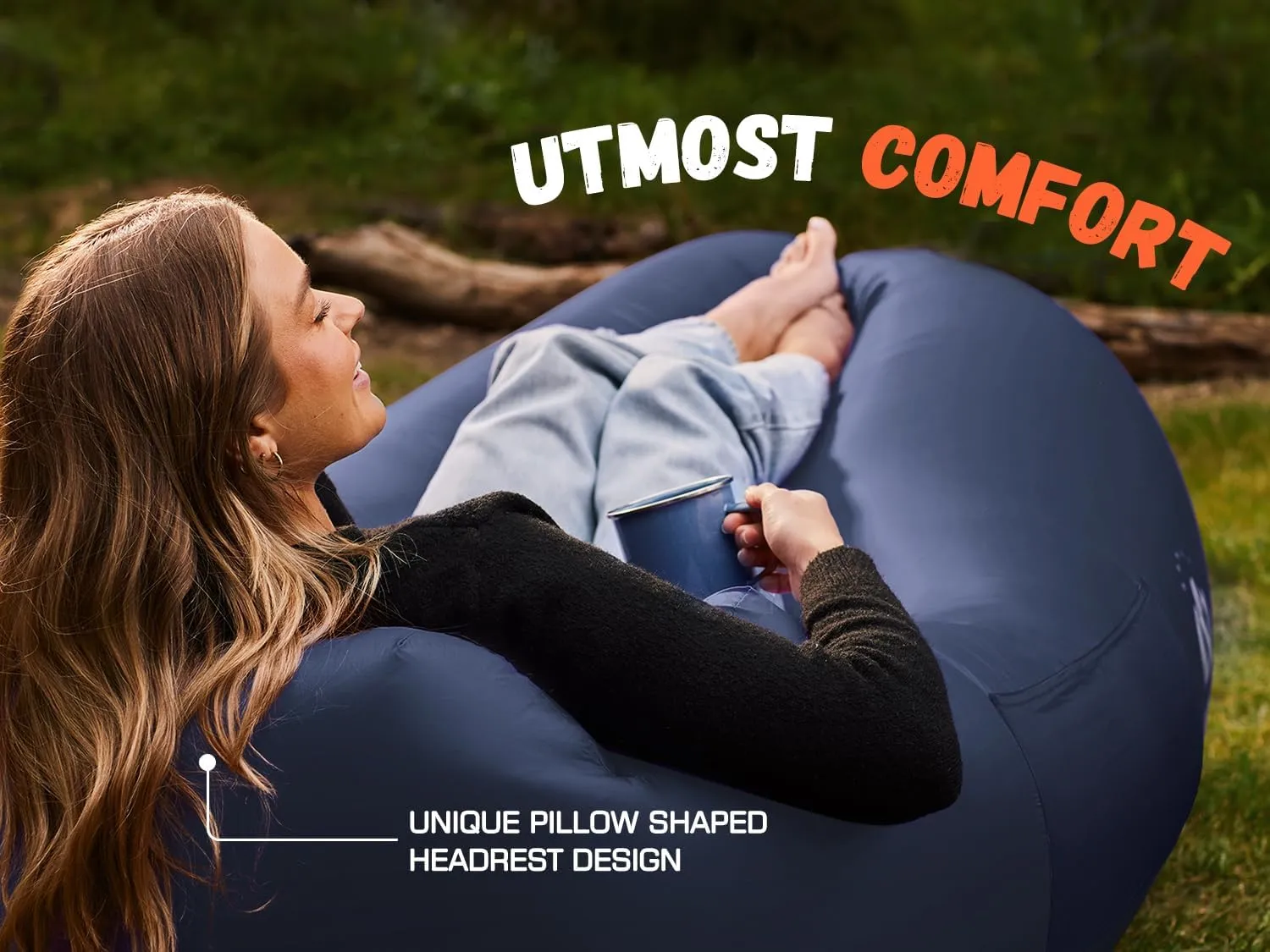 WEKAPO Inflatable Lounger Air Sofa Hammock-Portable,Water Proof& Anti-Air Leaking Design-Ideal Couch for Backyard Beach Traveling Camping Picnics & Music Festivals