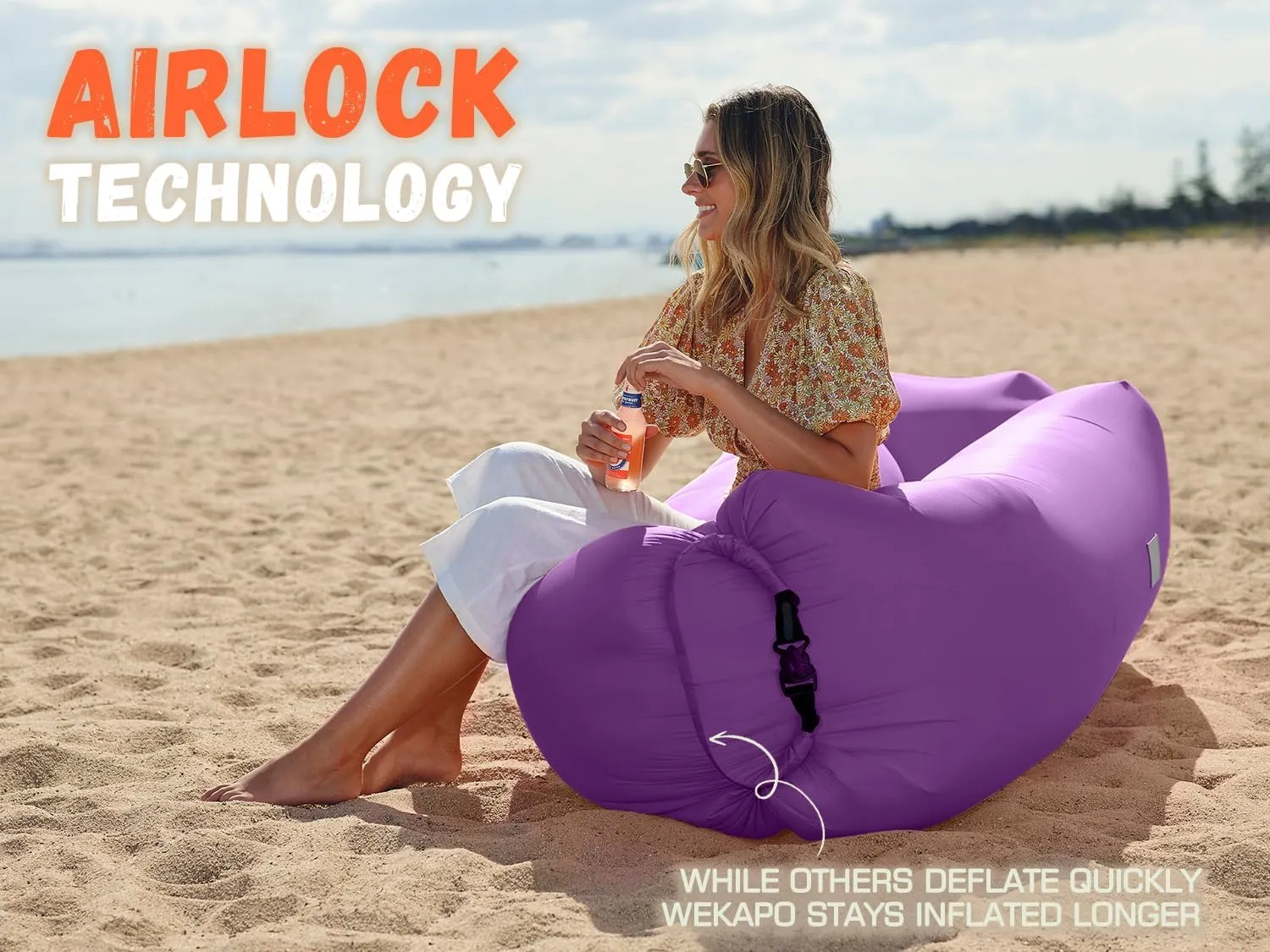 WEKAPO Inflatable Lounger Air Sofa Hammock-Portable,Water Proof& Anti-Air Leaking Design-Ideal Couch for Backyard Beach Traveling Camping Picnics & Music Festivals