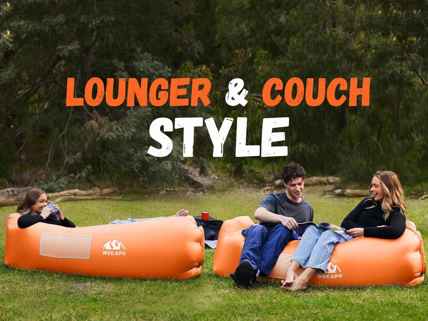 WEKAPO Inflatable Lounger Air Sofa Hammock-Portable,Water Proof& Anti-Air Leaking Design-Ideal Couch for Backyard Beach Traveling Camping Picnics & Music Festivals