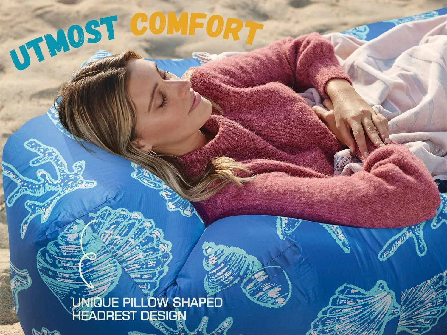 WEKAPO Inflatable Lounger Air Sofa Hammock-Portable,Water Proof& Anti-Air Leaking Design-Ideal Couch for Backyard Beach Traveling Camping Picnics & Music Festivals