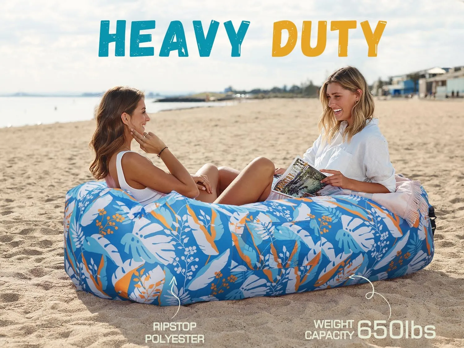 WEKAPO Inflatable Lounger Air Sofa Hammock-Portable,Water Proof& Anti-Air Leaking Design-Ideal Couch for Backyard Beach Traveling Camping Picnics & Music Festivals