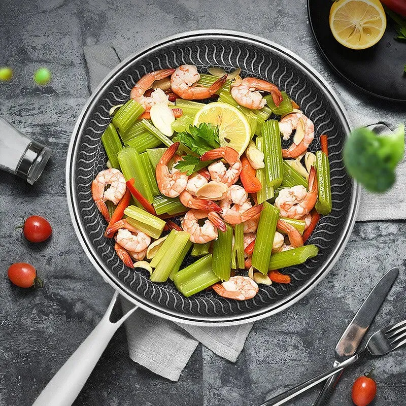 Whole Body Tri-Ply Stainless Steel Double-sided Frying Pan