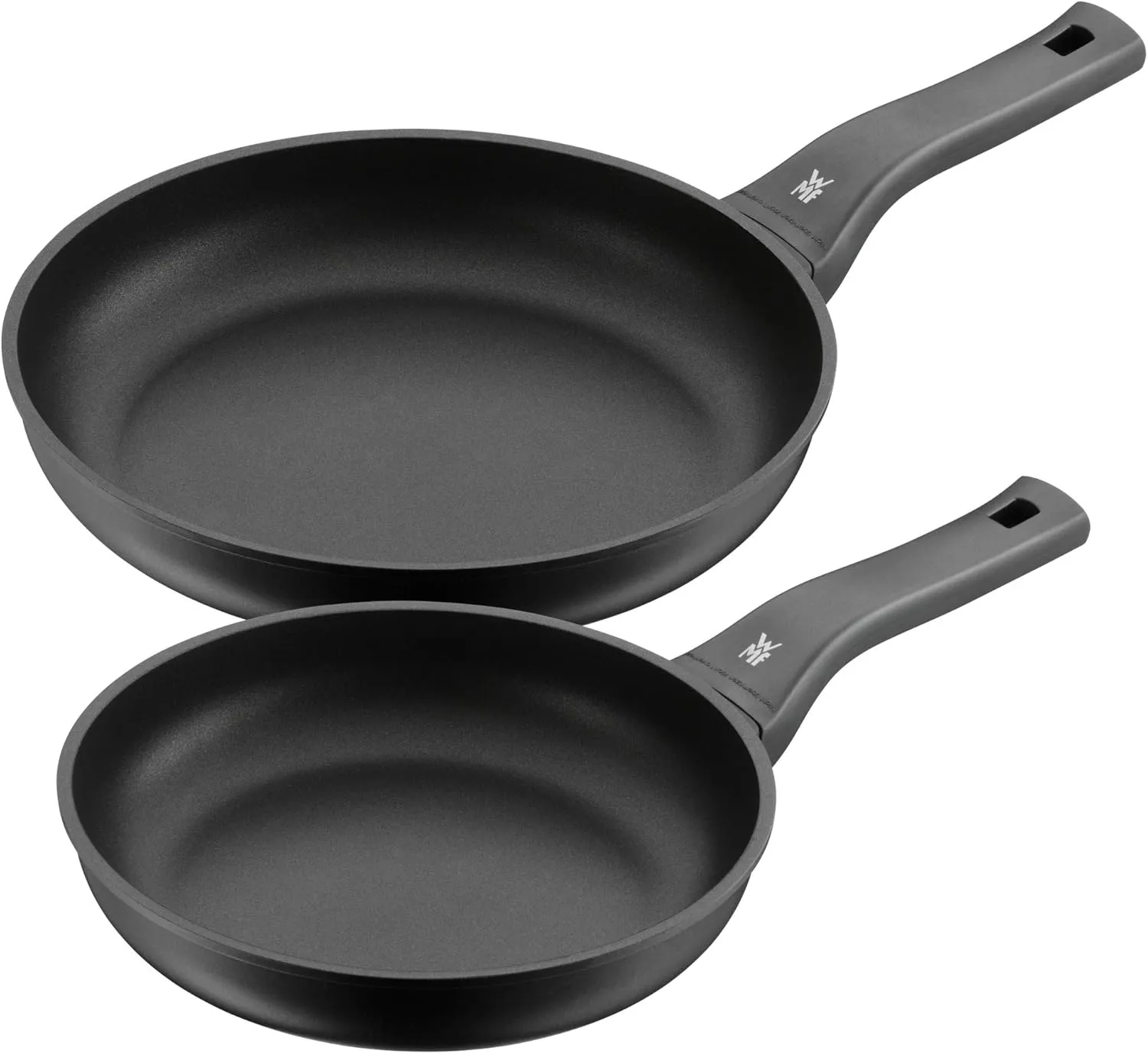 WMF Frying Pan-Set 2-Piece Coated Ø 24, 28 cm PermaDur Excellent Plastic Handle with Flame Protection Aluminium PermaDur Suitable for Induction Hobs Wash By Hand