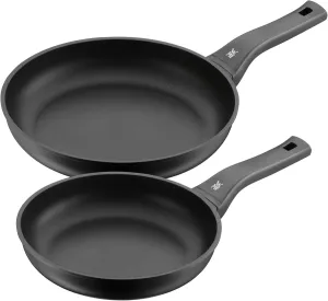 WMF Frying Pan-Set 2-Piece Coated Ø 24, 28 cm PermaDur Excellent Plastic Handle with Flame Protection Aluminium PermaDur Suitable for Induction Hobs Wash By Hand