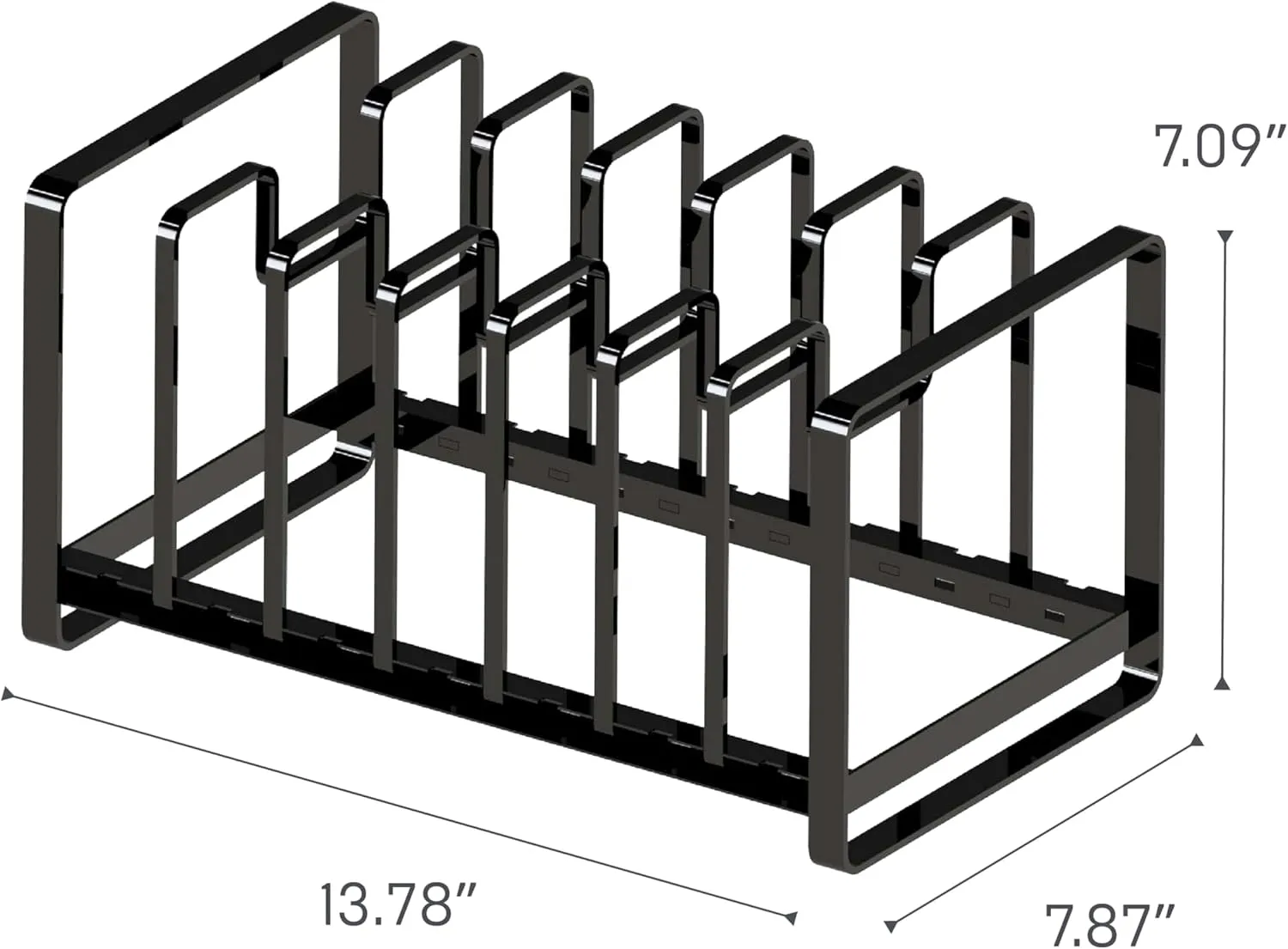 Yamazaki Home Tower Under Sink Pot Lids And Frying Pan Storage Kitchen Drawer Organizer Rack - Steel