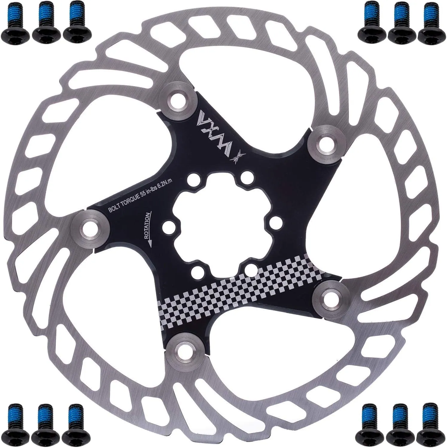 YBEKI Premium Floating Bike Disc Brake Rotor (140/160/180/203mm) - CNC Machined Stainless Steel & Aircraft Aluminum - Enhanced Heat Dissipation for MTB/Road/BMX Bikes - 12-Bolt Kit with